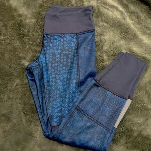 Lululemon Wunder Under Sashiko Jogger Pants Womens Size 6 Blue Camo Inseam 26